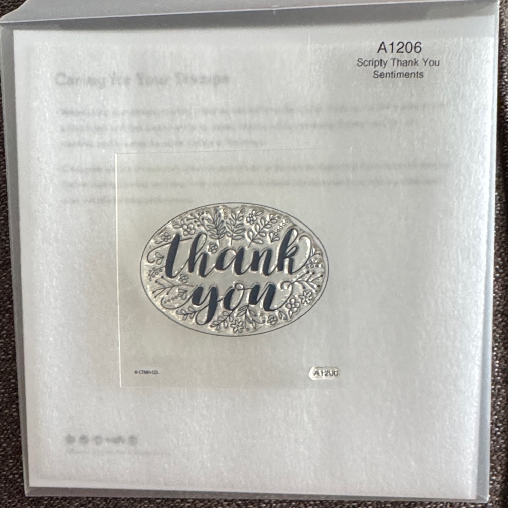 CTMH Silver Script Thank You Stamp